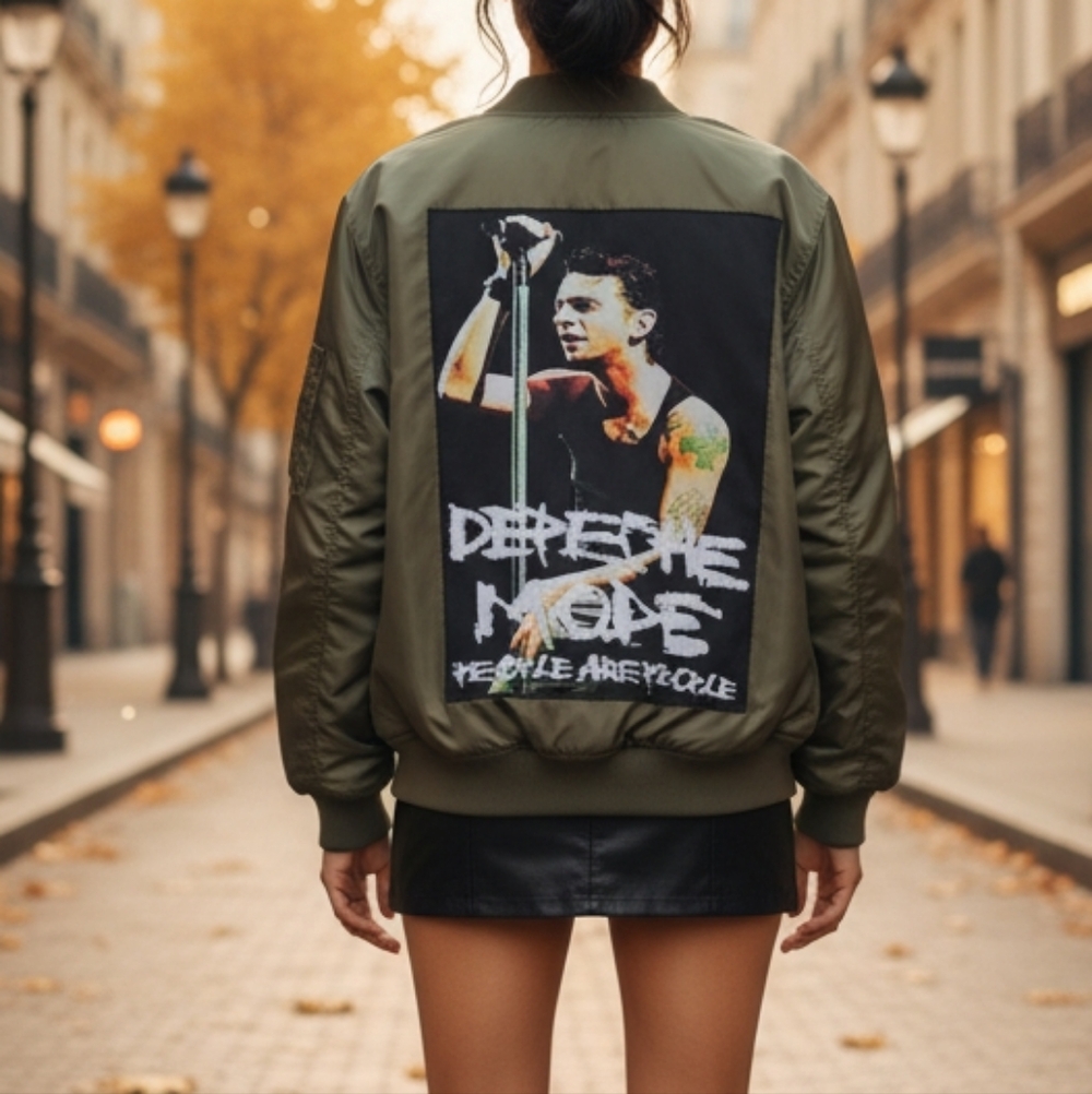 OOAK DEPECHE MODE BOMBER JACKET SZ. MED-XL